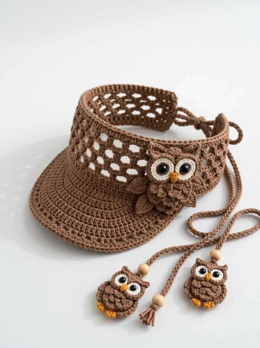Crochet Owl Sun Visor