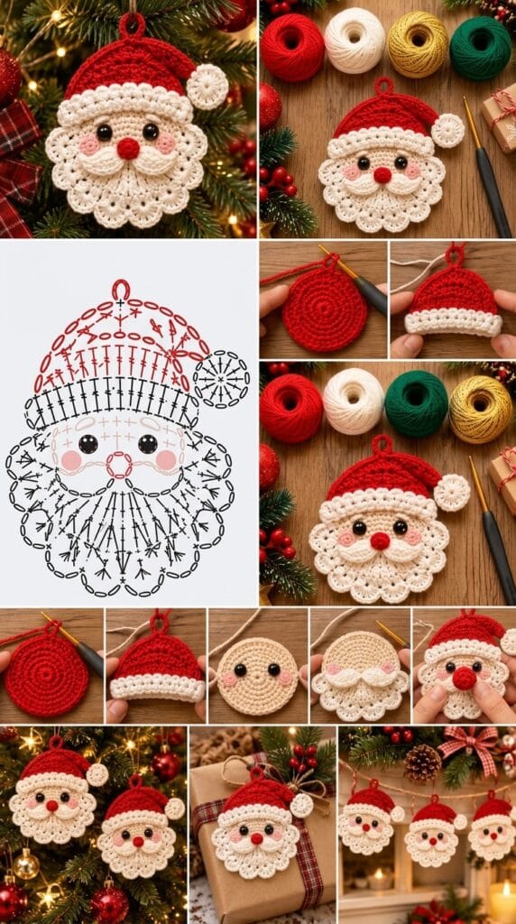 Crochet Santa Claus Ornament
