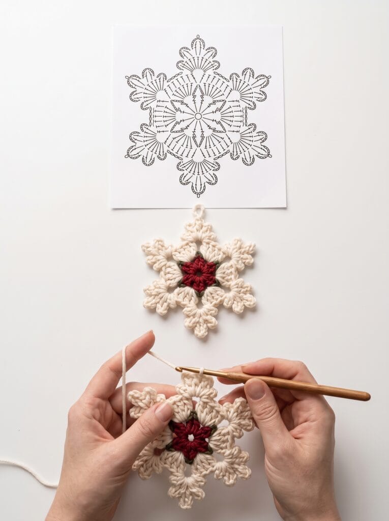 crochet snowflake ornament