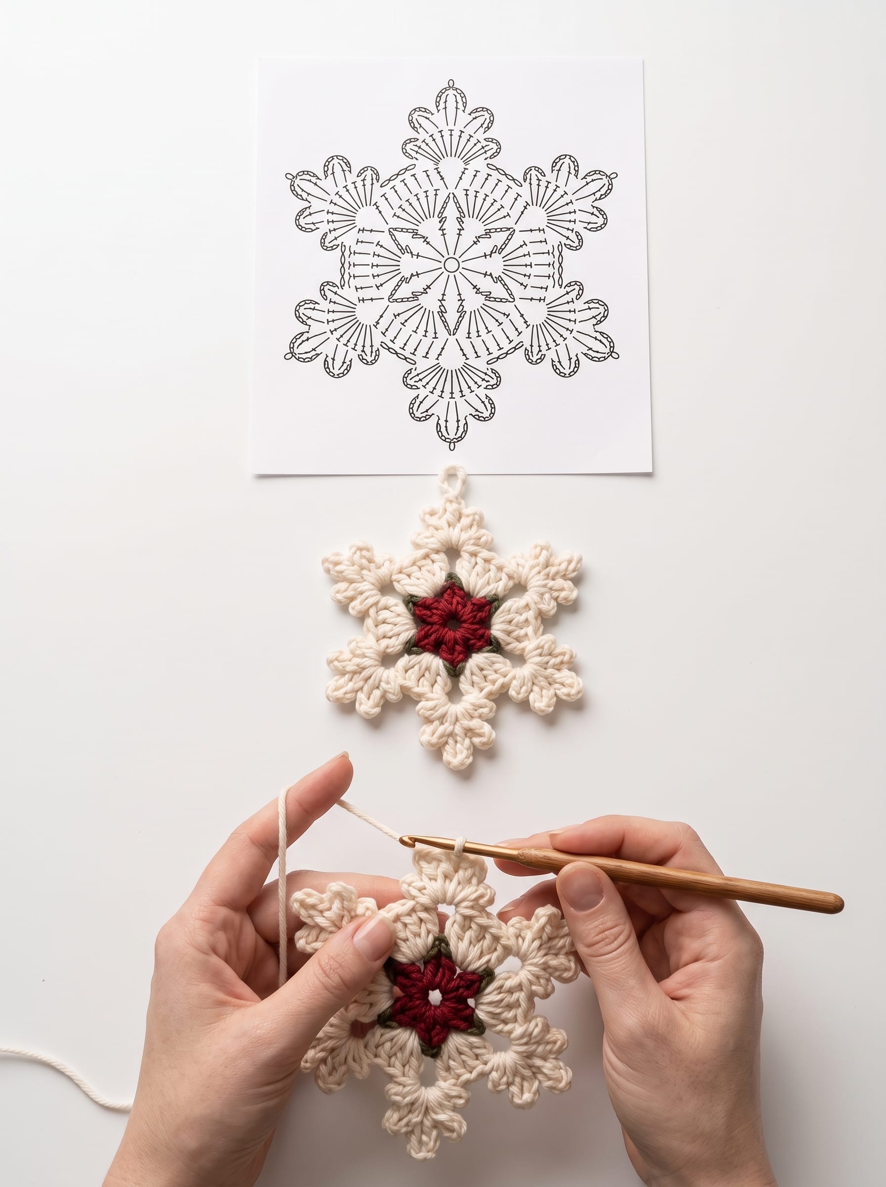 crochet snowflake ornament