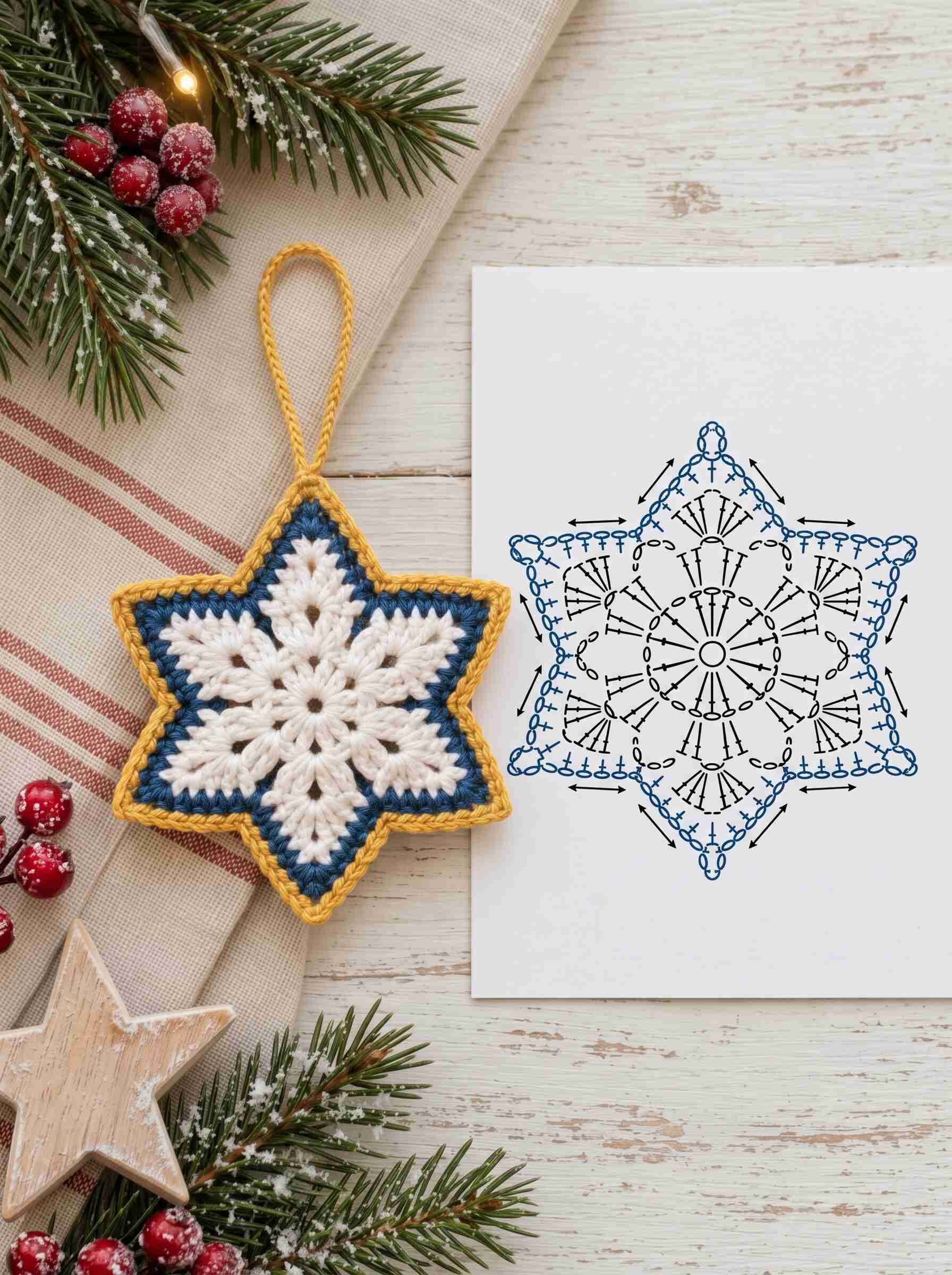 Free Crochet Star Ornament Pattern