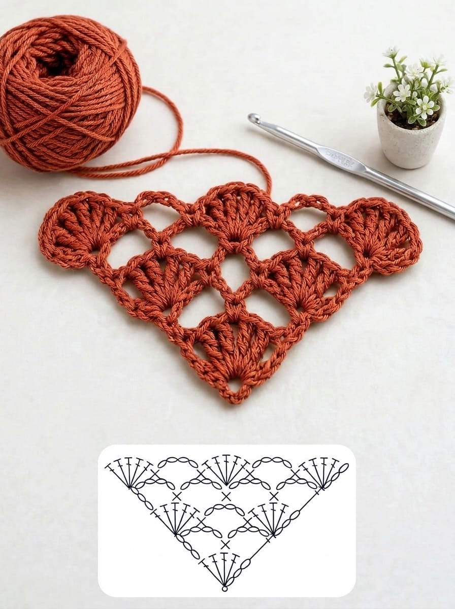 crochet shell stitch triangle pattern